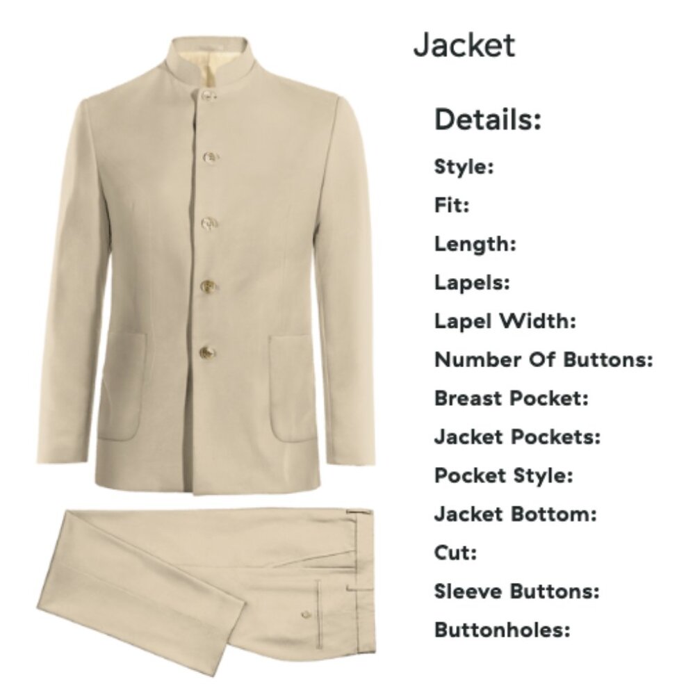MAO SUIT/NEHRU COSPLAY SUIT DR. EVIL JAMES BOND VILLAIN BLOFELD